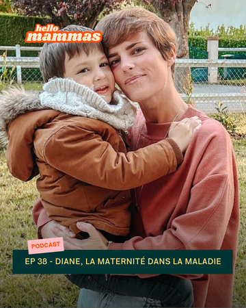 Interview podcast maternité HelloMammas dans lequel une maman raconte sa maternité avec une algie vasculaire de la face