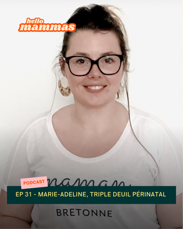 Interview podcast maternité HelloMammas dans lequel une maman raconte le triple deuil périnatal qu'elle a vécu pour ses triplés