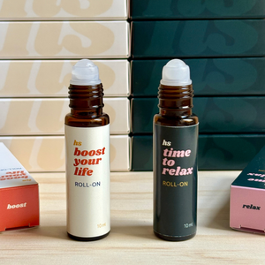 Roll-ons Time to Relax et Boost your Life fabriqués en France