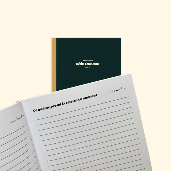Carnet vide ton sac pour la santé mentale